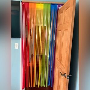 IKEA Vitaminer Rainbow Stripes Door Curtain Plastic Room Divider